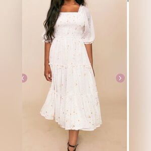 Ivy City Starry Nights Midi Dress Women’s XS White NWT